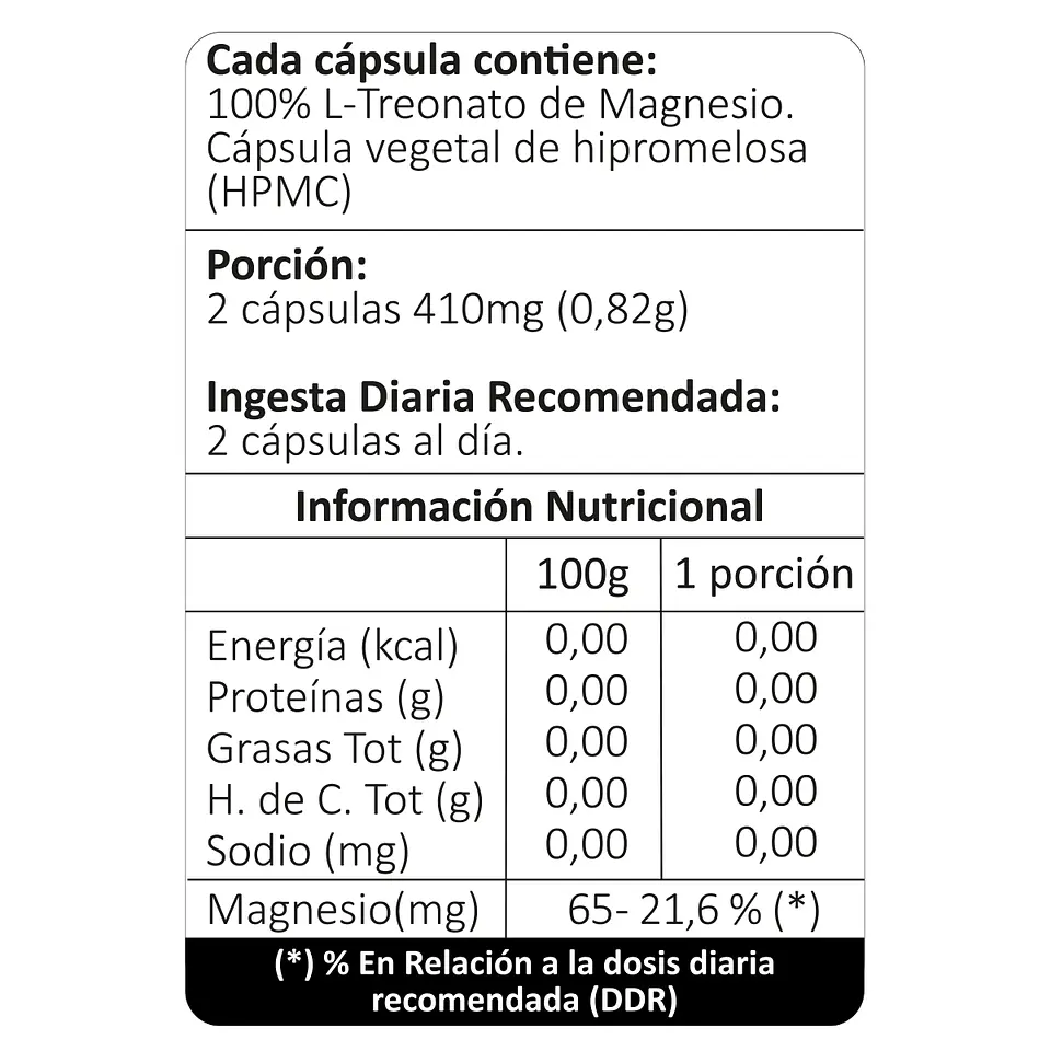 L-Treonato de Magnesio, 60 cápsulas vegetales 4