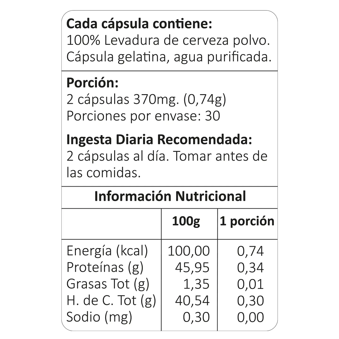 Levadura de Cerveza, 60 cápsulas 4
