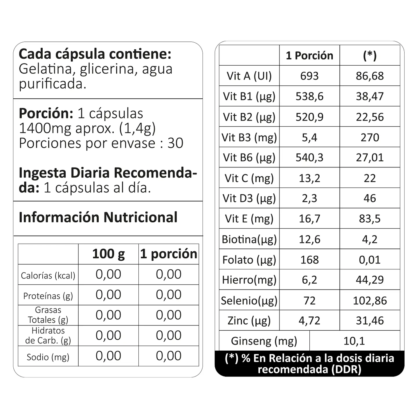 Multi-Vit + Ginseng, 30 cápsulas blandas 4