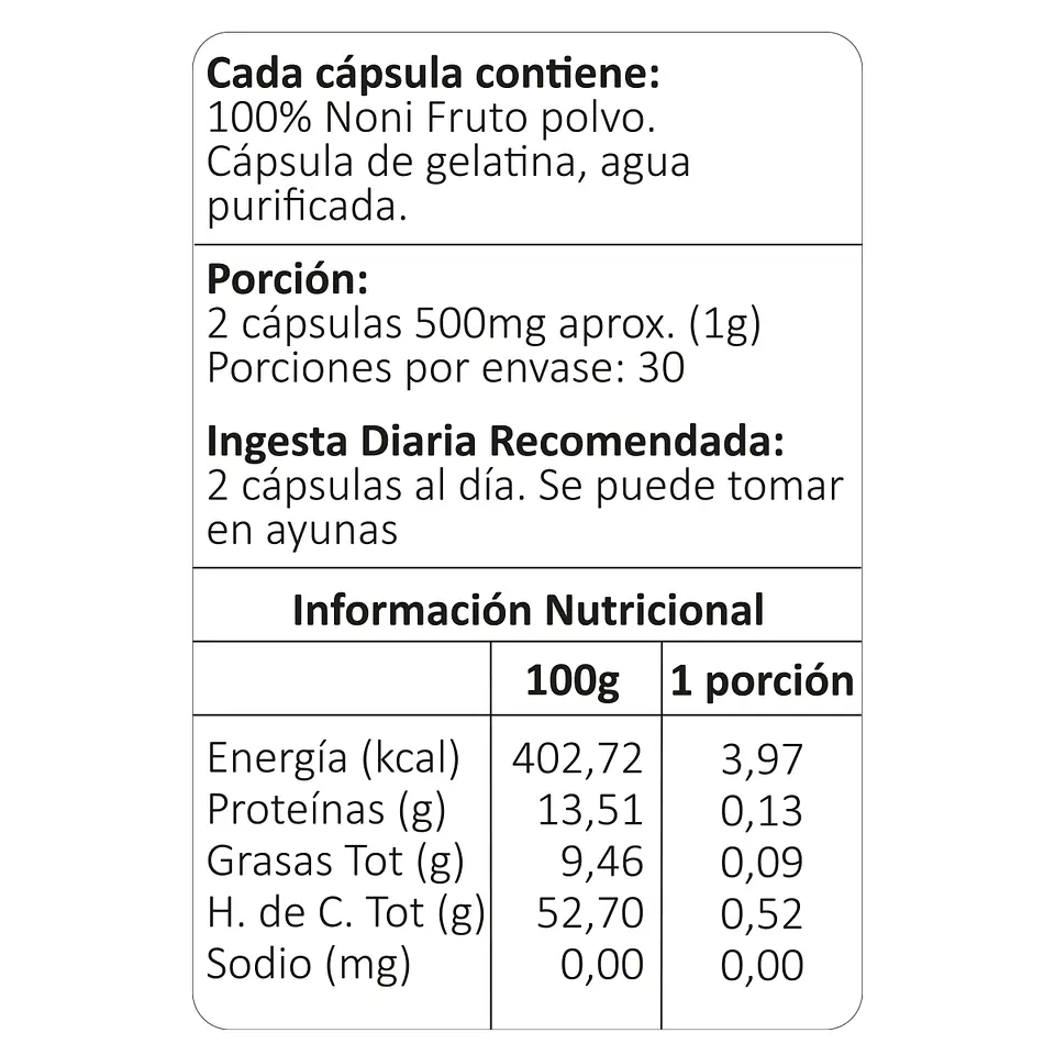 Noni, 30 cápsulas 4