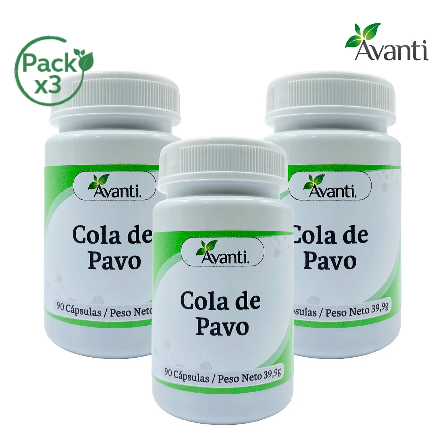 Pack x3 Cola de pavo, 90 cápsulas vegetales 3