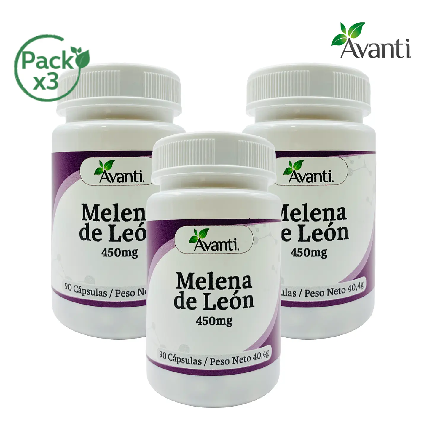 Pack x3 Melena de León, 90 cápsulas vegetales 3