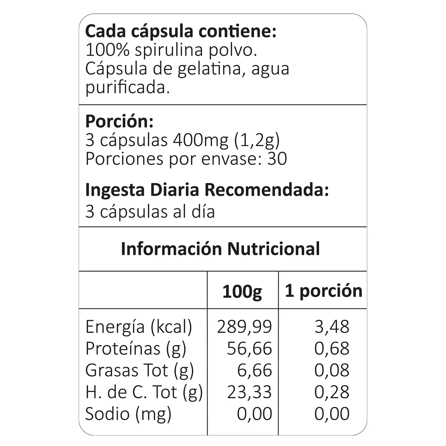 Spirulina, 90 cápsulas 4
