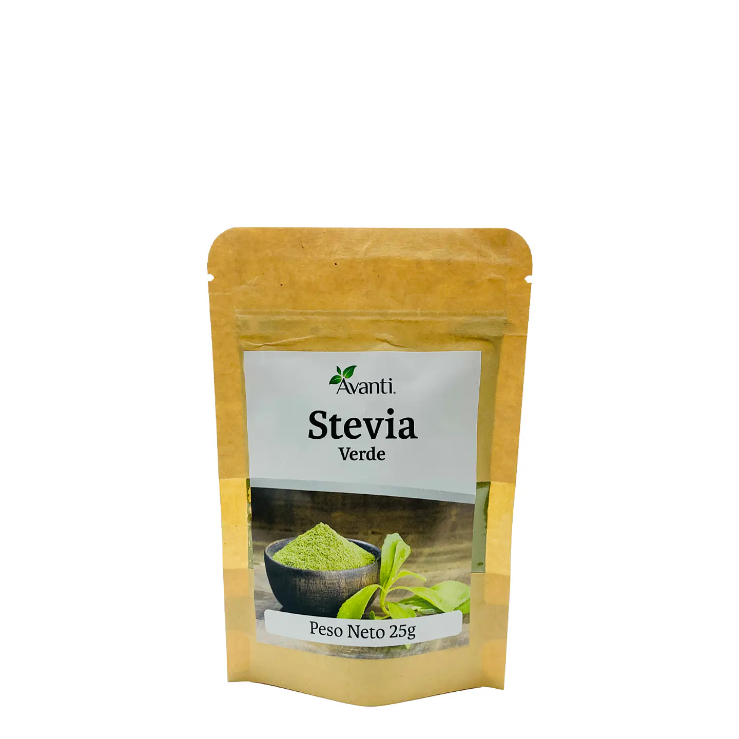 Stevia verde pulverizada, 25g 2