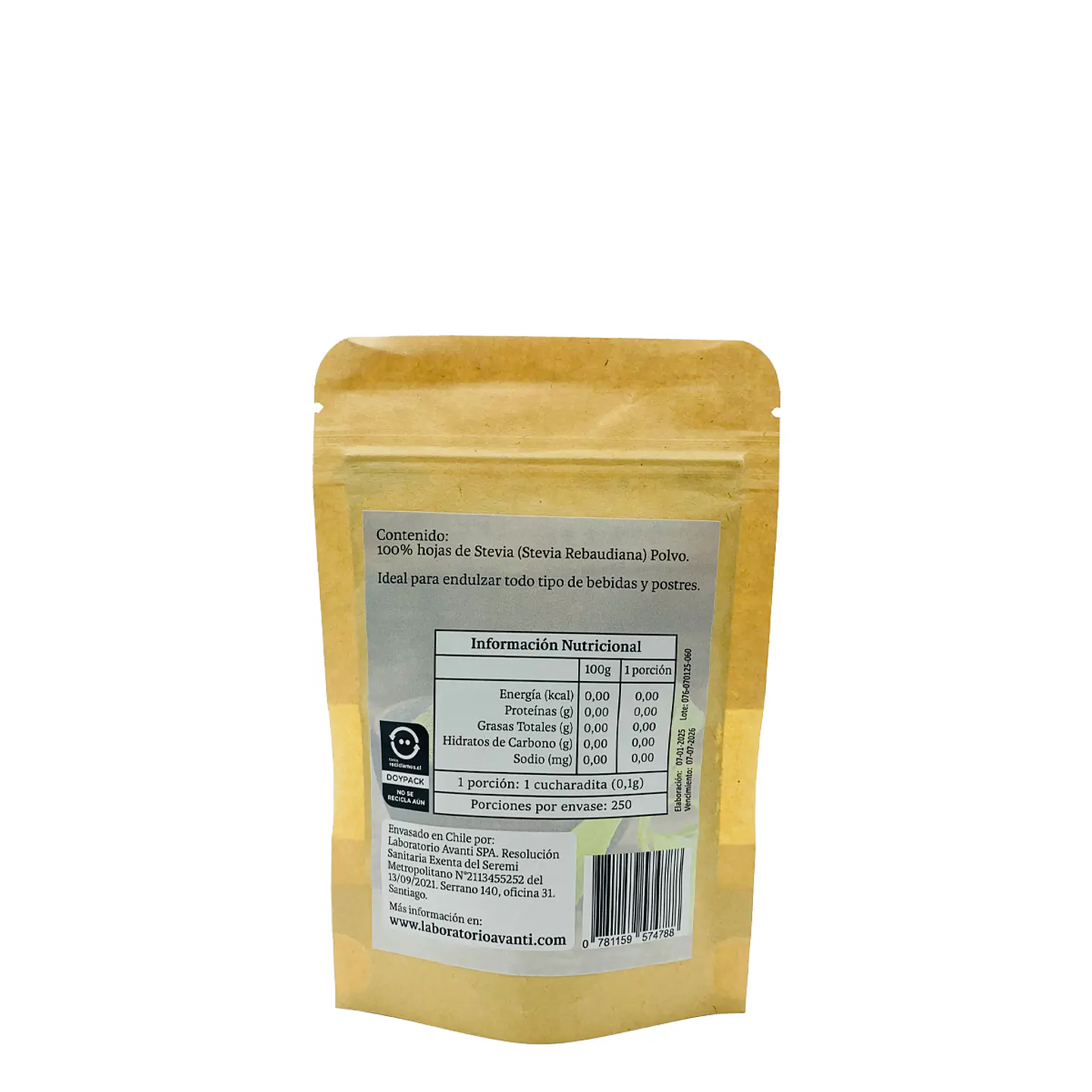 Stevia verde pulverizada, 25g 3