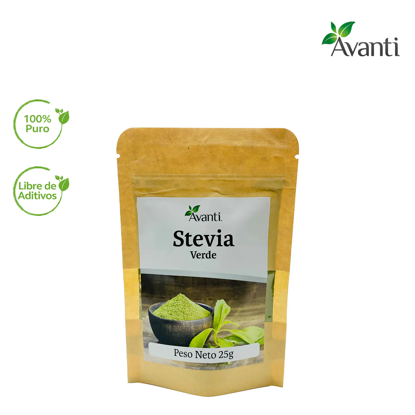 Stevia verde pulverizada, 25g 4
