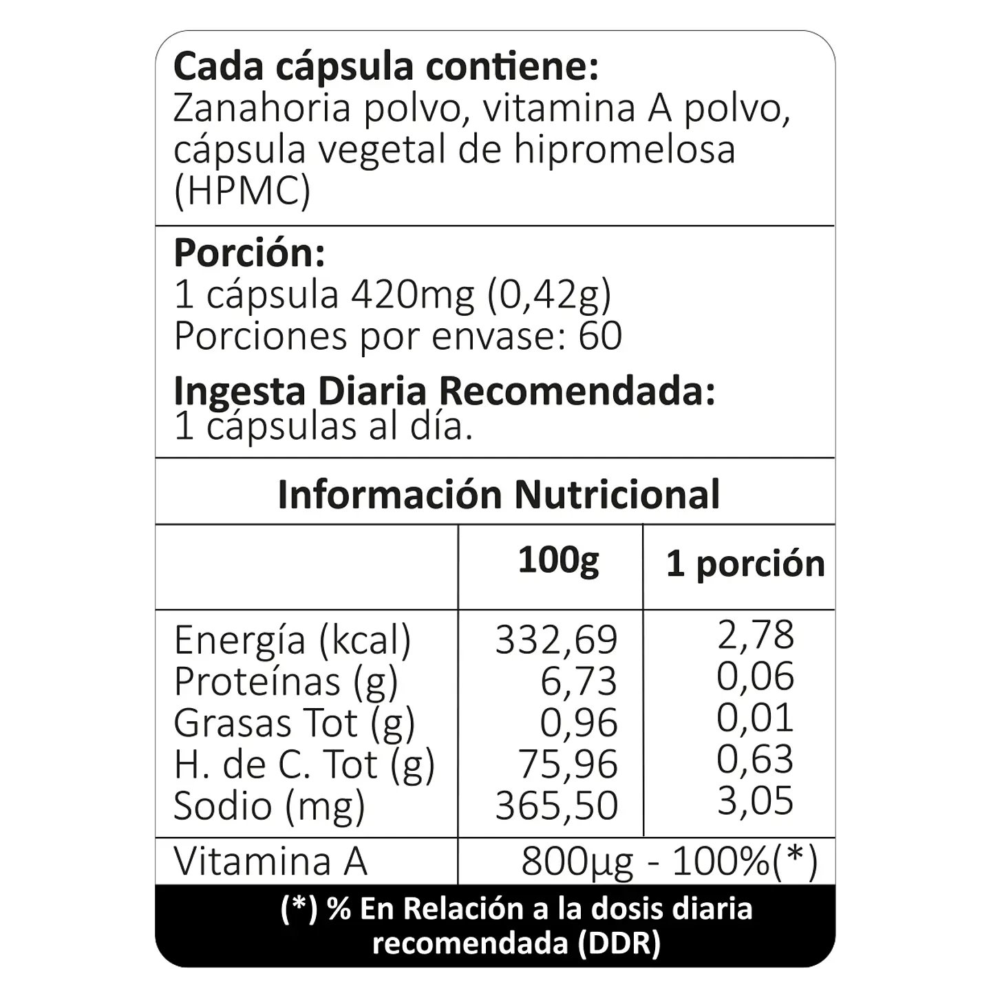 Vitamina A, 60 cápsulas vegetales 4