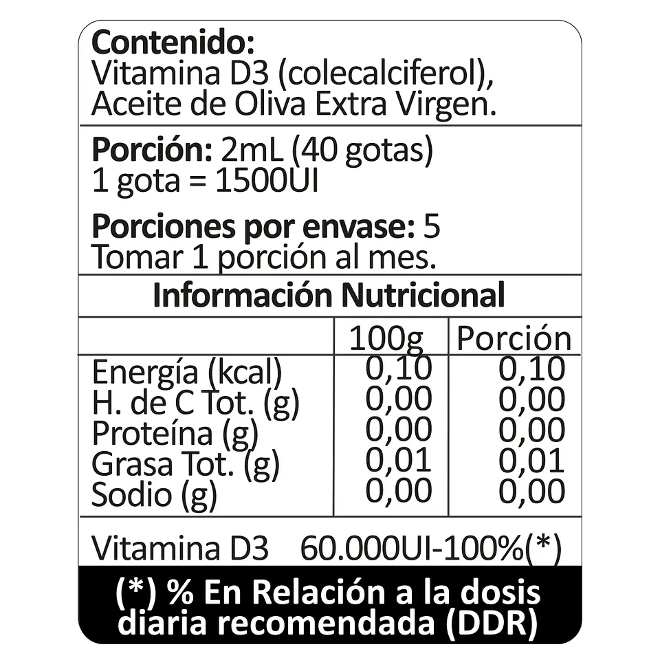 Vitamina D3 en gotas, 10ml 4
