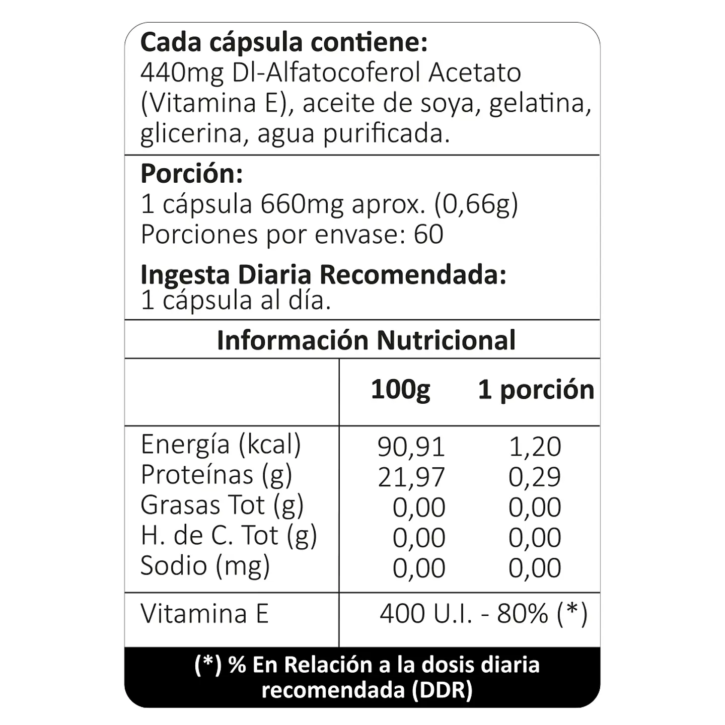 Vitamina E, 60 cápsulas blandas 4
