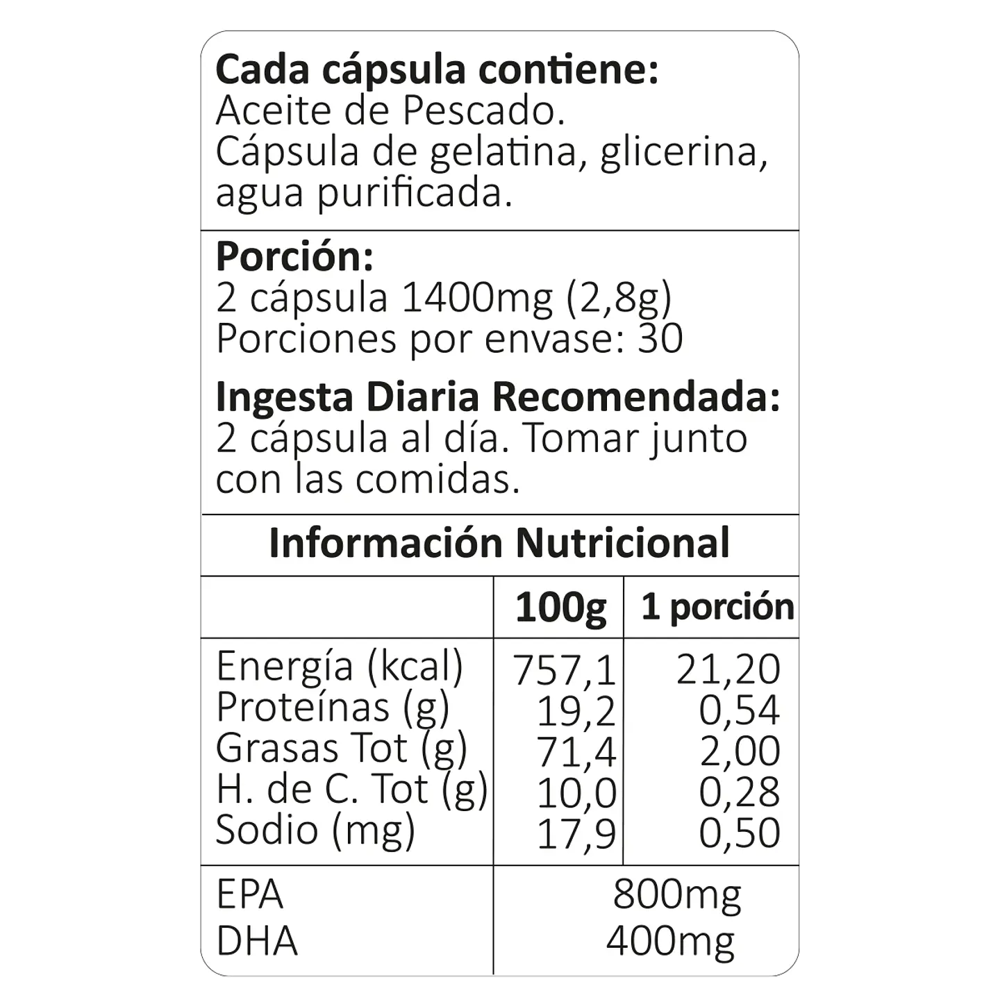 Omega-3 800/400, 60 cápsulas blandas 4