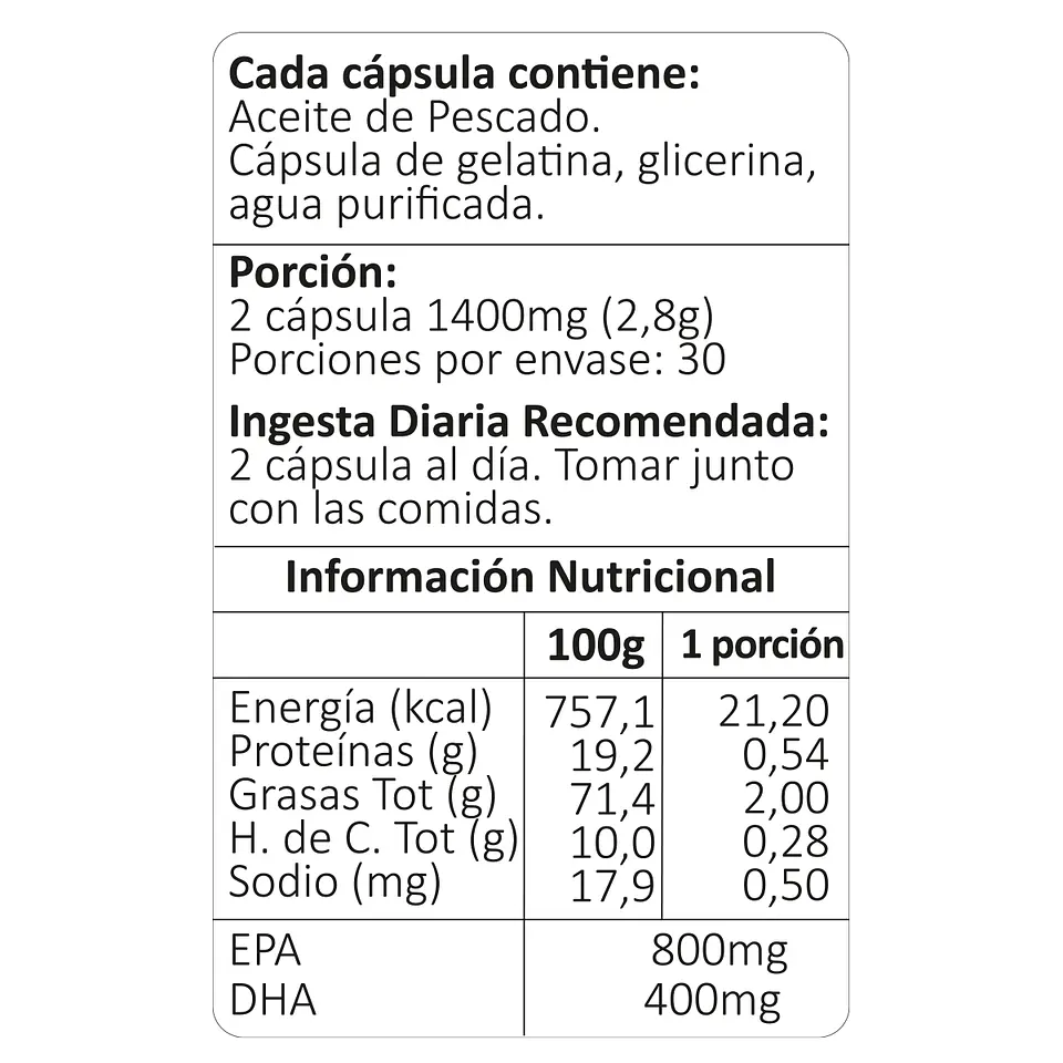 Omega-3 800/400, 60 cápsulas blandas 4