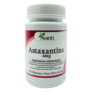 Astaxantina 4mg, 90 cápsulas blandas. Avanti