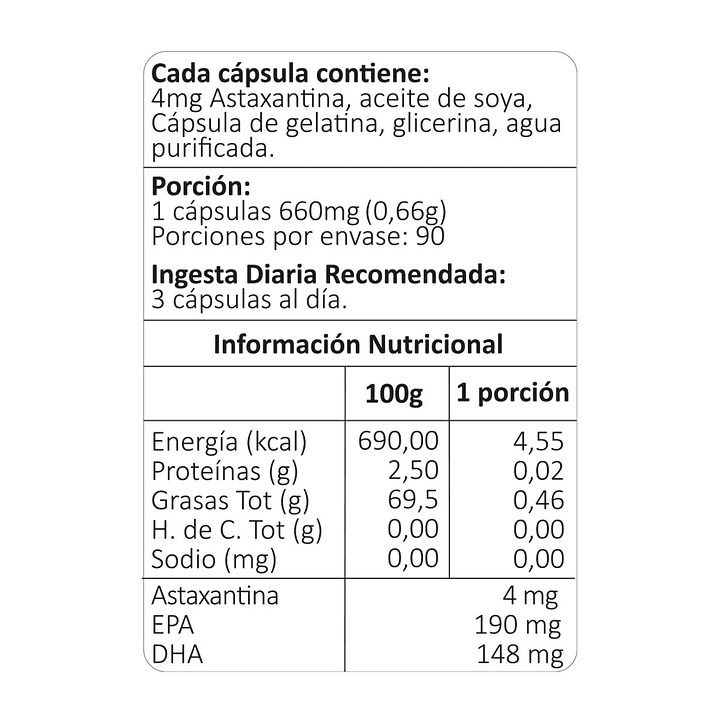 Astaxantina 4mg, 90 cápsulas blandas. Avanti 5