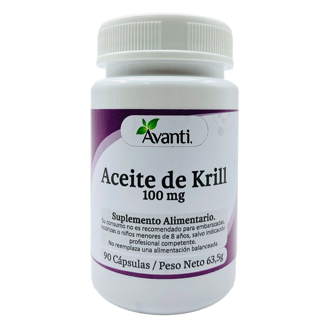 Aceite de Krill 100mg, 90 cápsulas blandas. Avanti 1