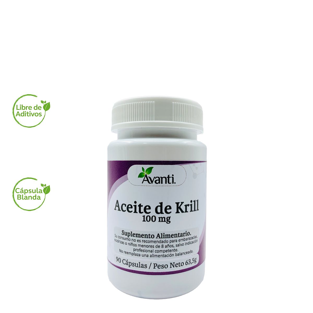 Aceite de Krill 100mg, 90 cápsulas blandas. Avanti 2