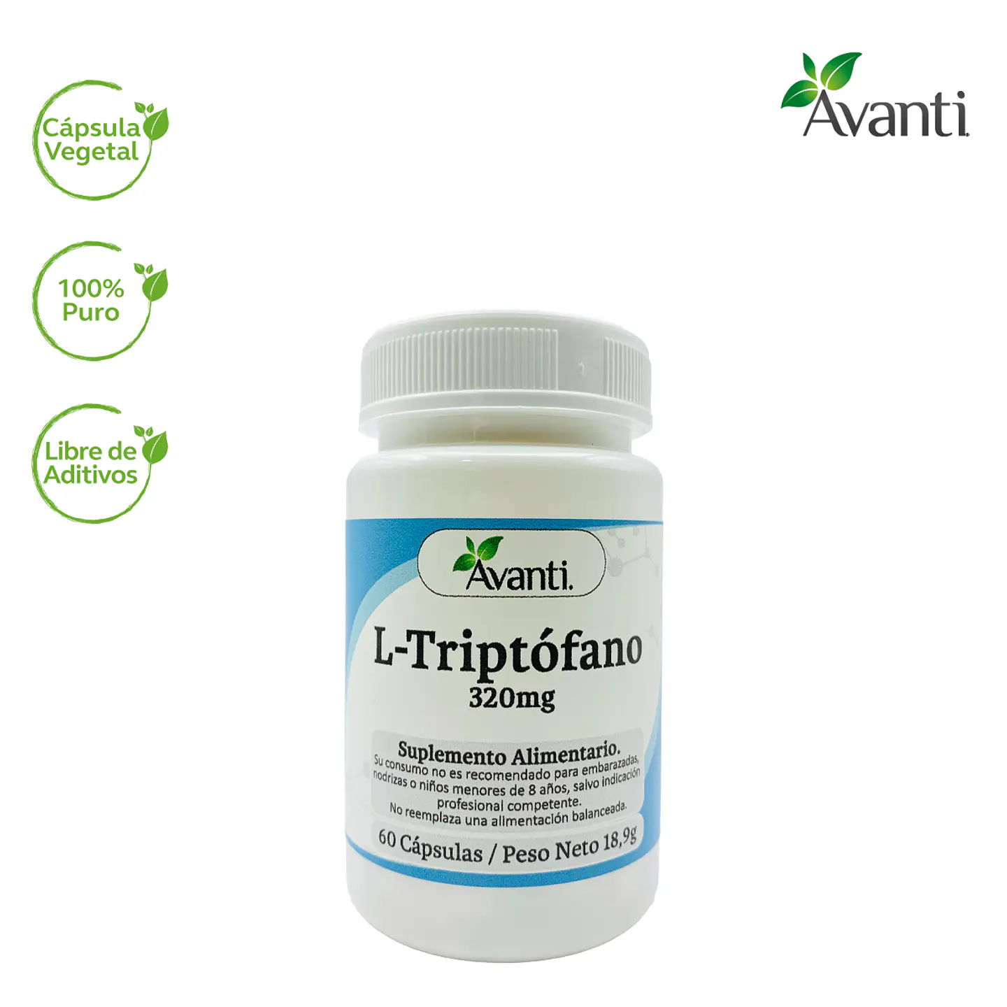 L-Triptofano, 60 cápsulas vegetales 3