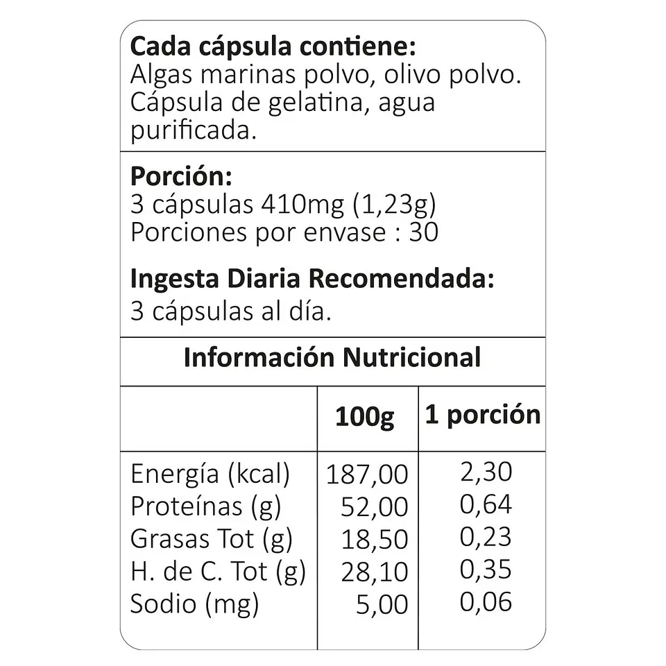 Algas Marinas Plus, 90 cápsulas 4