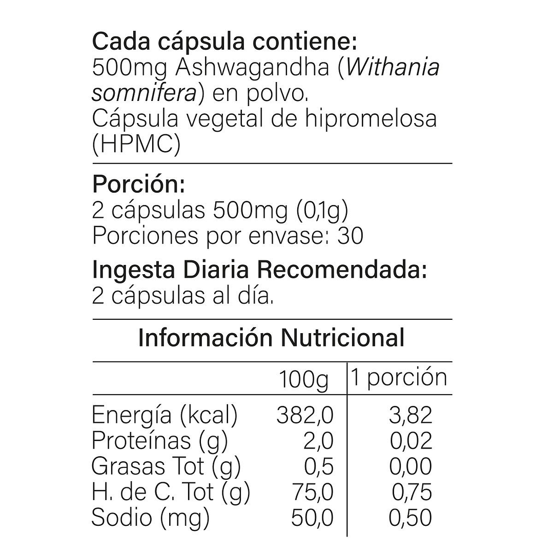Ashwaganda, 60 cápsulas vegetales 4