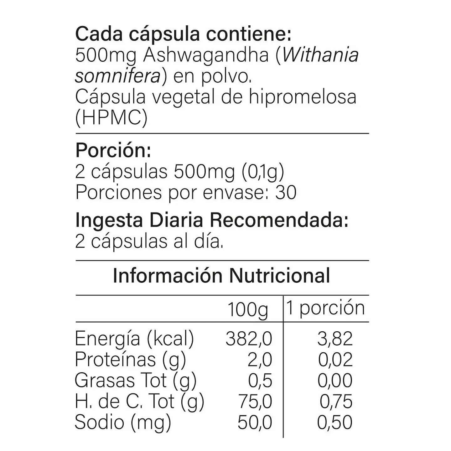 Ashwaganda, 60 cápsulas vegetales 4