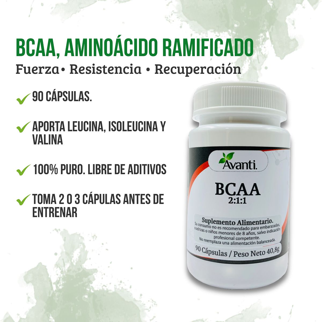 BCAA, aminoácido ramificado, 90 cápsulas 5