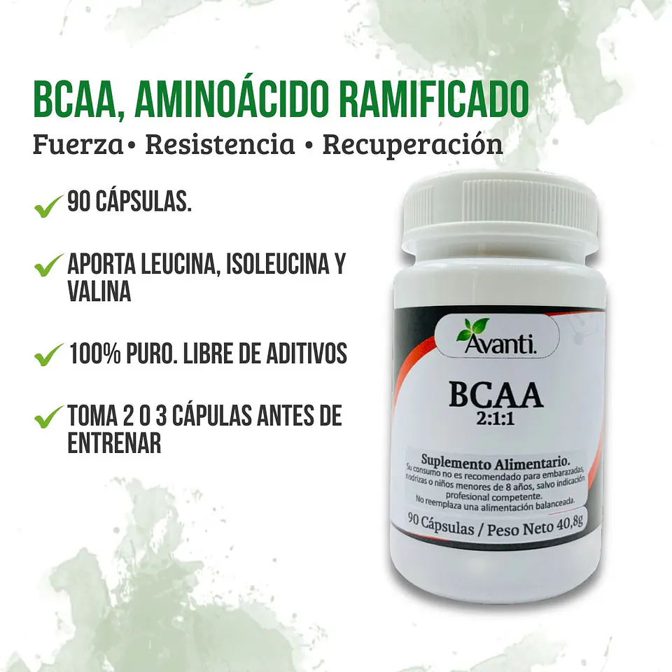 BCAA, aminoácido ramificado, 90 cápsulas 5