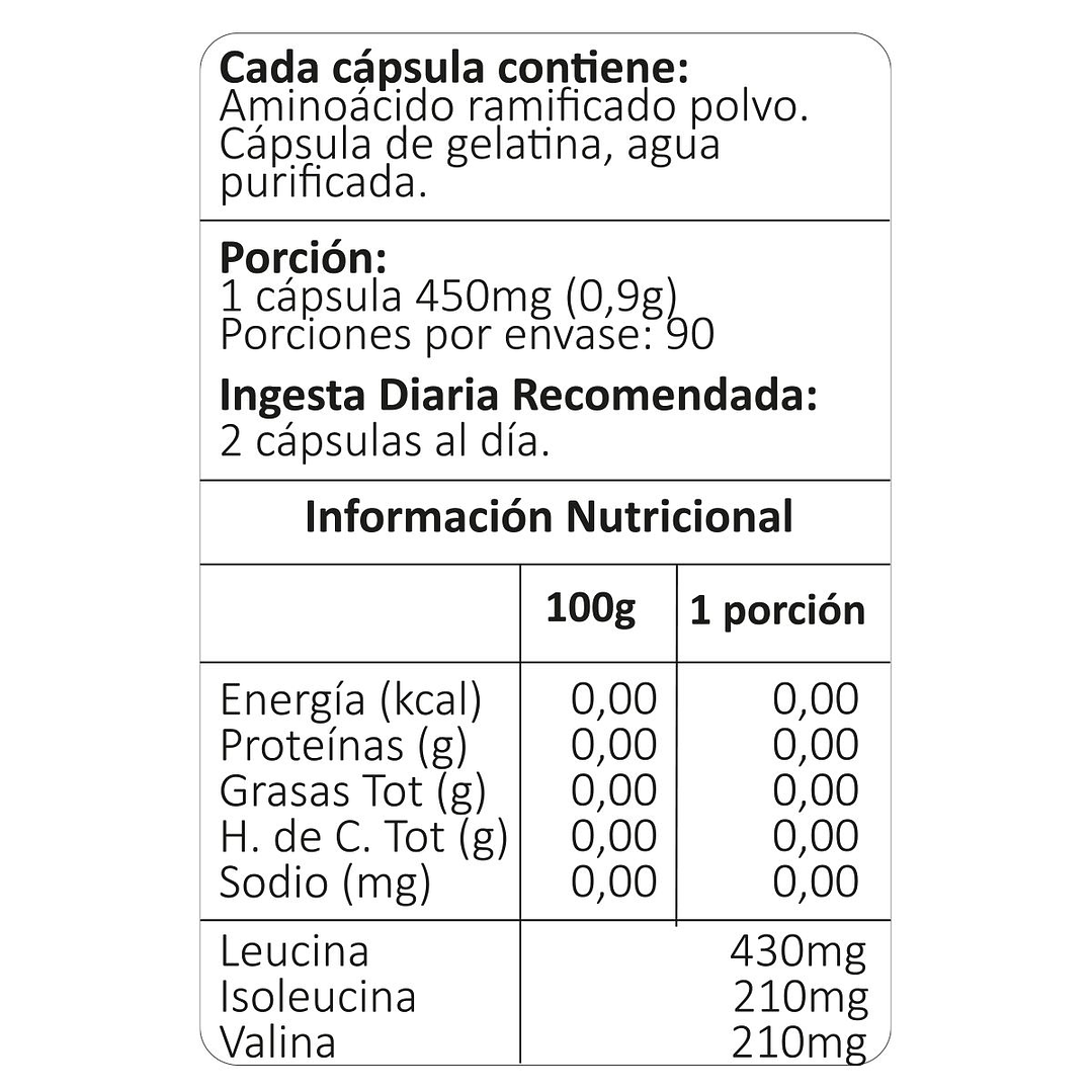 BCAA, aminoácido ramificado, 90 cápsulas 4