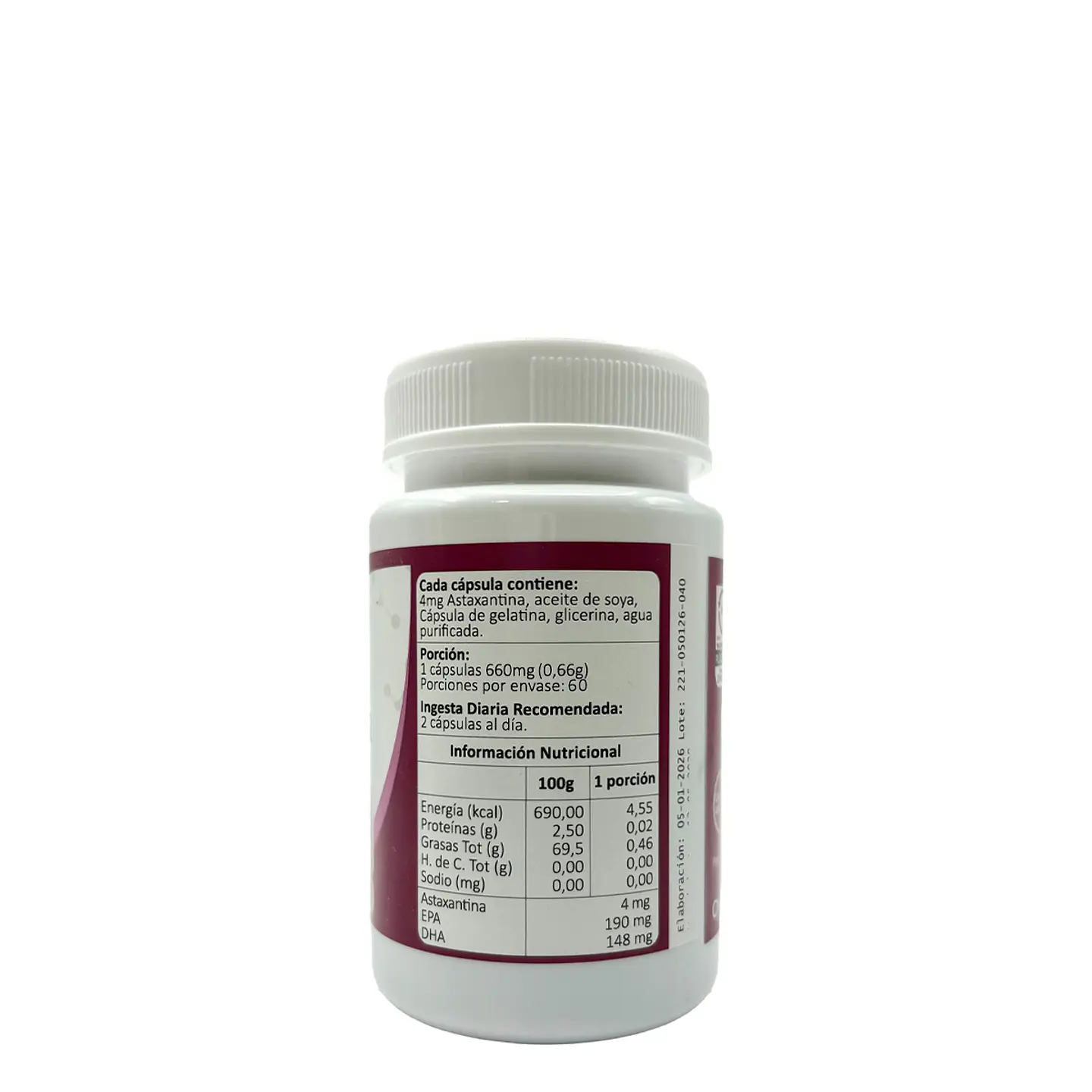 Astaxantina 4mg, 60 cápsulas blandas 3