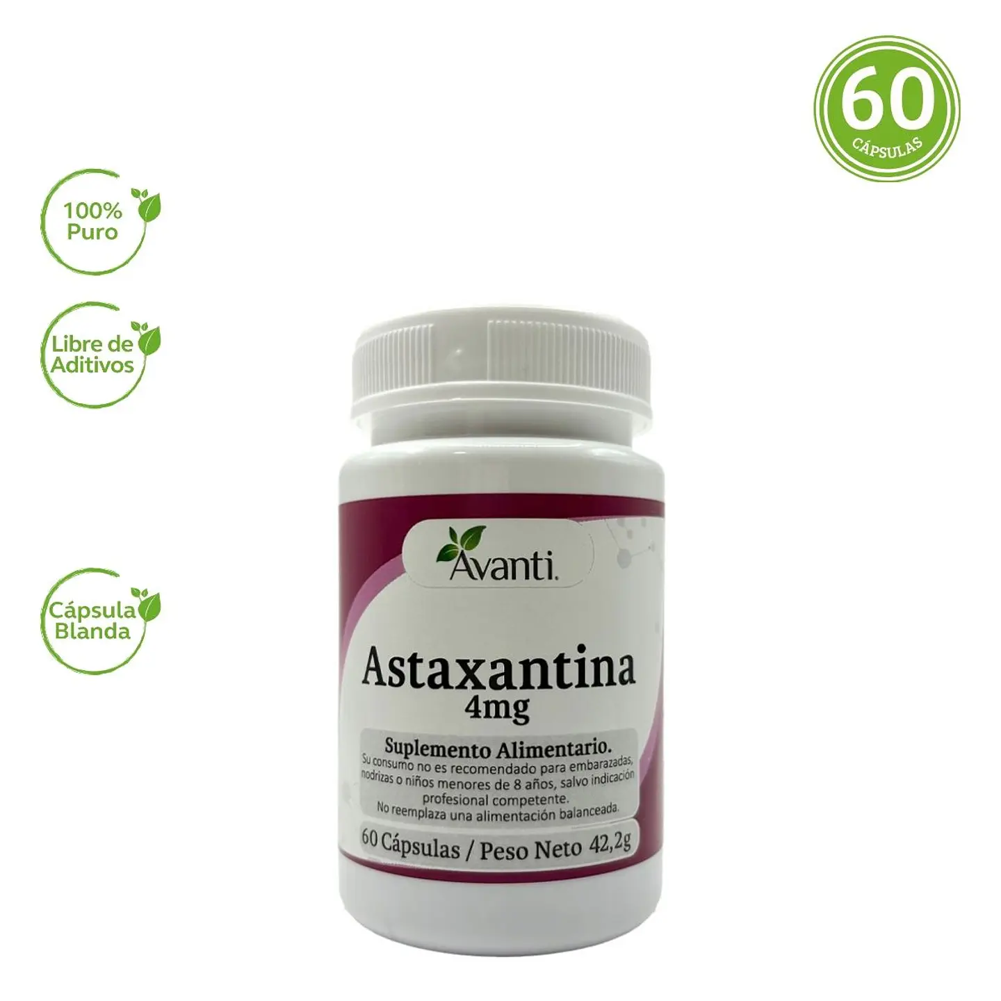 Astaxantina 4mg, 60 cápsulas blandas 4