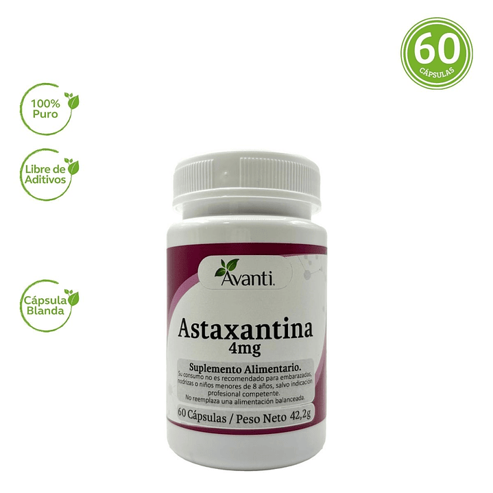 Astaxantina 4mg, 60 cápsulas blandas 4