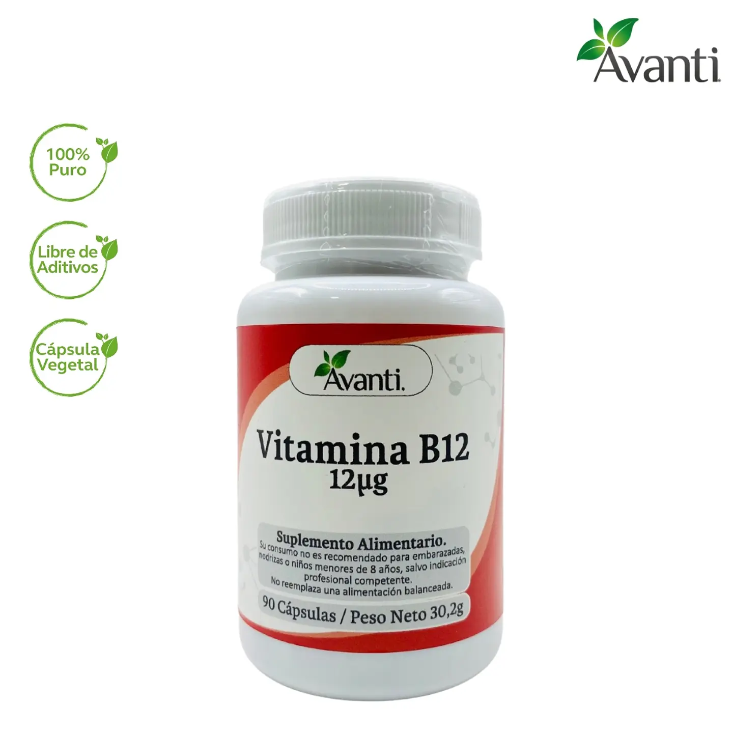 Vitamina B12 12mcg, 60 cápsulas vegetales 4