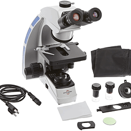 Microscopio Trinocular Contraste de Fase Set, con iluminación LED 3W, 40x-1000x