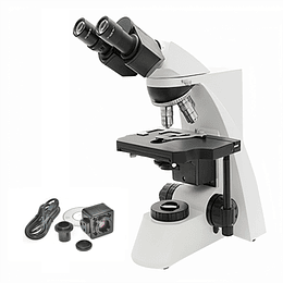 Microscopio Binocular Kohler Plan Acromatico, 40x-1000x, Incluye Cámara 5mp, Profesional, Veterinario, Laboratorio Clinico
