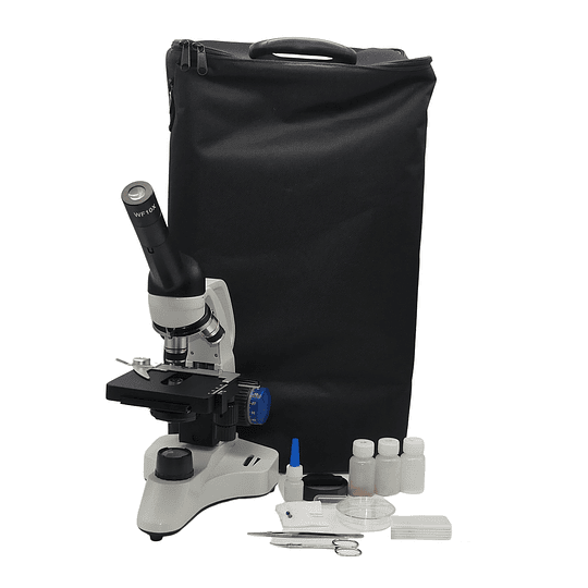 Microscopio Monocular Serie M1, 40x-400x, Led 1W, Metálico, Bolso, Educacional, Laboratorio