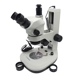 Microscopio Stereo Zoom Camara 4MP, Trinocular 3.5x-100x Zoom, Anillo Led , Barlow 0.5x - 2.0x, Simul Focal, Model B