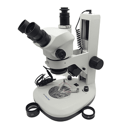 Microscopio Stereo Trinocular 3.5x-100x Zoom Incluye Cámara 5MP, Anillo Led , Barlow 0.5x - 2.0x, Simul Focal, Model B