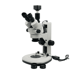 Microscopio Stereo Trinocular 3.5x-90x Zoom Incluye Cámara 5MP, Anillo Led , Barlow 0.5x - 2.0x, Simul Focal