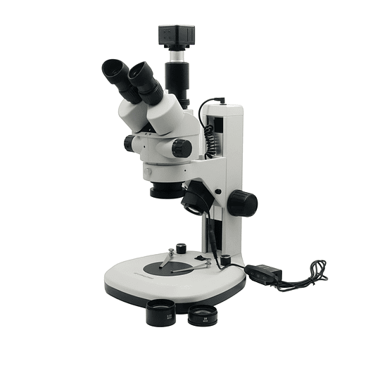 Microscopio Stereo Trinocular 3.5x-90x Zoom Incluye Cámara 5MP, Anillo Led , Barlow 0.5x - 2.0x, Simul Focal