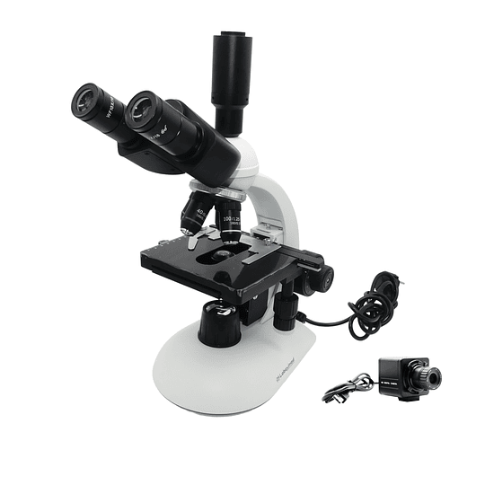Microscopio Trinocular 40x-1000x Siedentopf, Serie Trino I, Iluminacion Led 3W, Educacional, Veterinario, Laboratorio, Incluye Cámara QHD 8.0MP