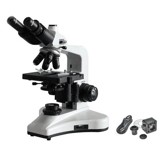Microscopio TrinoIII, Incluye Camara 5MP, Kohler, 40x-1000x, Trinocular, Profesional, Iluminación LED, Veterinario, Laboratorio Clinico