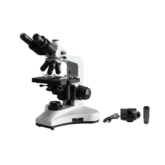 Microscopio Trinocular, Kohler, Incluye Camara 5MP, 40x-1000x, Trinocular, Mod Trino III, Profesional, SemiPlan, Iluminación LED, Veterinario, Laboratorio