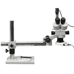Microscopio stereo 3.5X-90X zoom, Simul-focal trinocular + Camara 4MP FULLHD USB + Barlow 0.5X 2X  + Anillo 56LED