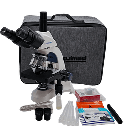 Microscopio Trinocular Led 40x-1600x, Mod. BL-220TV , Bolso de Transporte, doble Led, Educacional, Biologico, Veterinaria