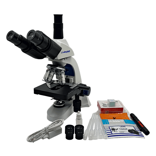 Microscopio Trinocular Led 40x-1600x, Mod. BL-220TV , Bolso de Transporte, doble Led, Educacional