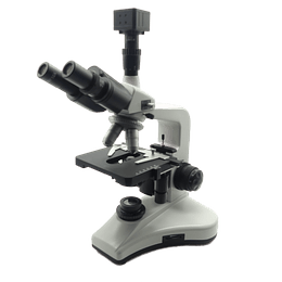 Microscopio TrinoIII, Incluye Camara 8MP, Kohler, SemiPlan, 40x-1000x, Trinocular, Profesional, Iluminación LED, Veterinario, Laboratorio