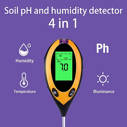 Medidor de PH de suelo Digital 4 en 1, Monitor de humedad, temperatura, probador de luz solar para jardinería, plantas, agricultura con luz negra, Modelo GL099