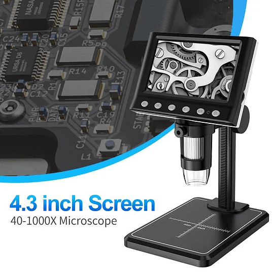 Microscopio Digital LCD de 4,3 pulgadas para niños 50x Aumentos, para ver Monedas, Tejidos, Plantas, lupa USB, Micro alcance con soporte alto, 8 LED