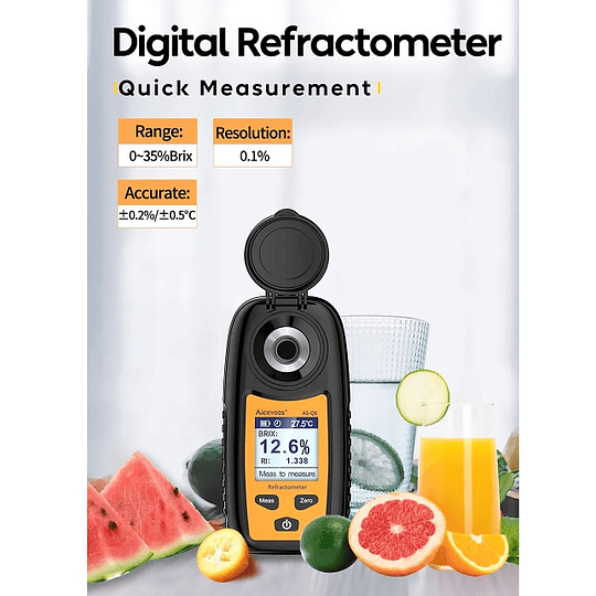Aicevoos-refractómetro Digital Brix Meter, instrumento de medición del contenido de azúcar, zumo de frutas, bebidas, vino, cerveza, rango del 0 al 35%