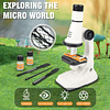 Microscopio para niños, kits de ciencia para niños Kit de microscopio STEM principiante con aumento LED 200X 600X y 1200X, juguete educativo regalo de cumpleaños para niños mayores de 6 años