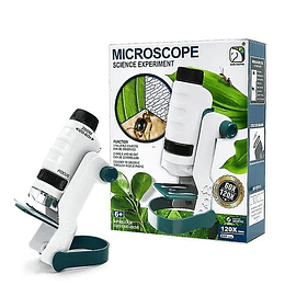 Microscopio de Ciencia de mano Stem Toys, luz LED de laboratorio 60X-120X, experimento biológico de física, juguetes educativos para niños
