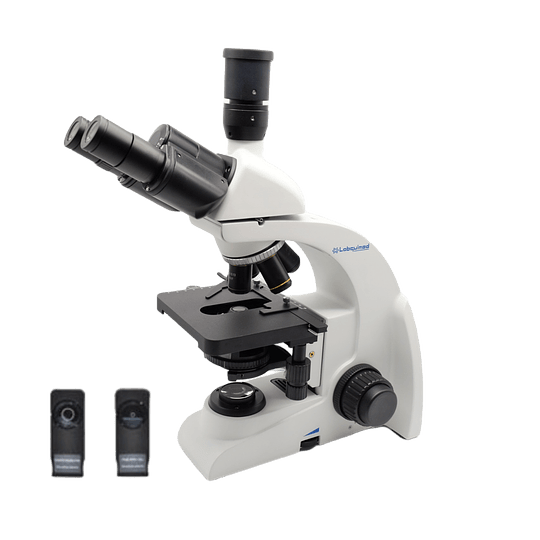 Microscopio Trinocular 40x-1000x, LED 3W, Contraste de Fase Slide PH10x, PH40x, PH100x, Labquimed, veterinario, laboratorio